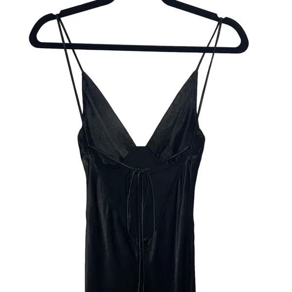 NEW NWT Bec + Bridge Ren Split Satin Maxi Dress Black - Image 8