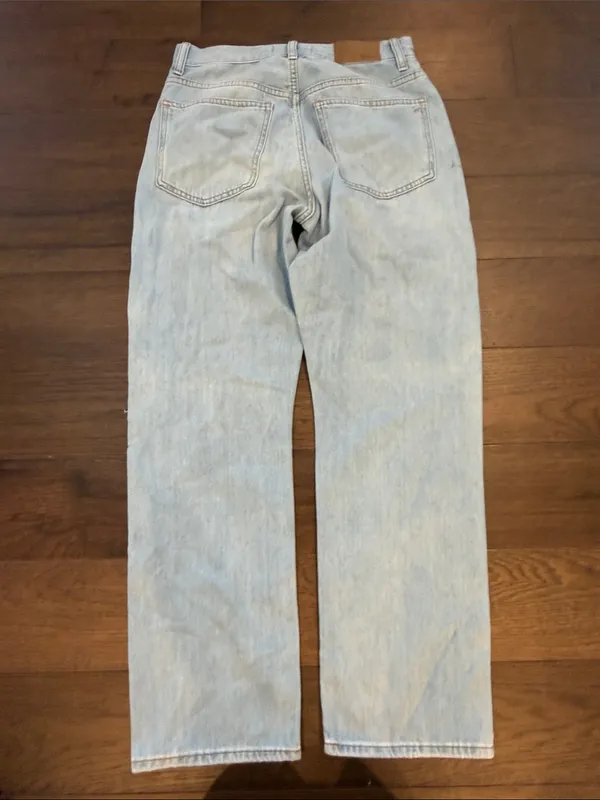 Madewell 90s Straight Crop Jeans Light Wash Distressed Size 26 - P29 - Image 6