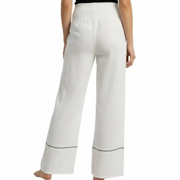 Vera Bradley Claudine‎ Palazzo Pants Ivory Wide Leg Tassel Rayon M NEW Women's - Image 3