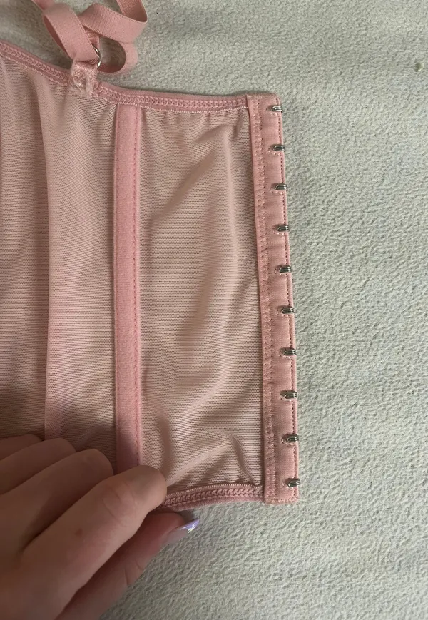 Amazon Sheer/Pink Lace Corset Top - Image 4