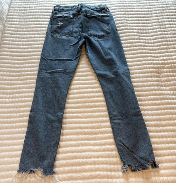 Agolde Jeans Distressed Button Fly Light Wash Straight 26x27" Size 26 - Image 3