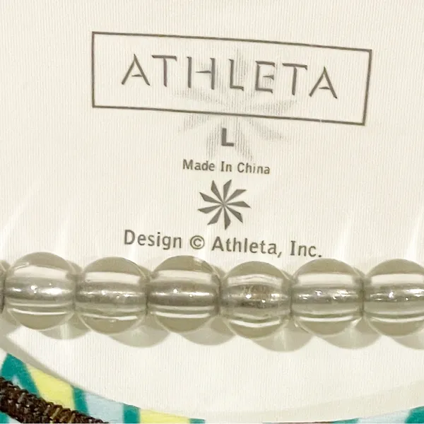 Athleta Large Long Sleeve Top Nylon Spandex Blend Floral Print Quick‎ Dry - Image 3