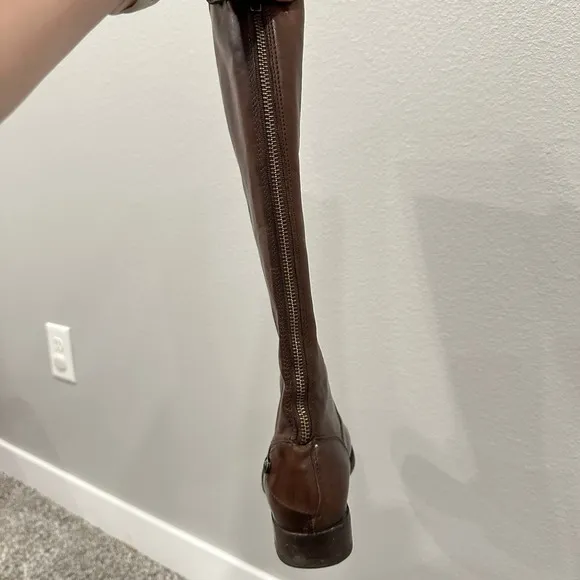 Frye Women's Brown Leather Riding Boots Knee‎ High Zip Up Casual Tall Size 7 - Image 10