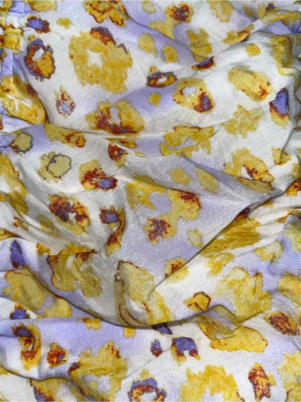 Saints + Secrets Floral Yellow Ruched Tie-Back Mini Dress - Image 4