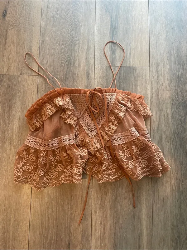 Free People Sofia Embroidered Tank- size Medium - Image 2