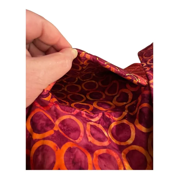 Vintage Handmade Boho Patchwork Quilted Shoulder Bag Orange Red Cottagecore - Image 5