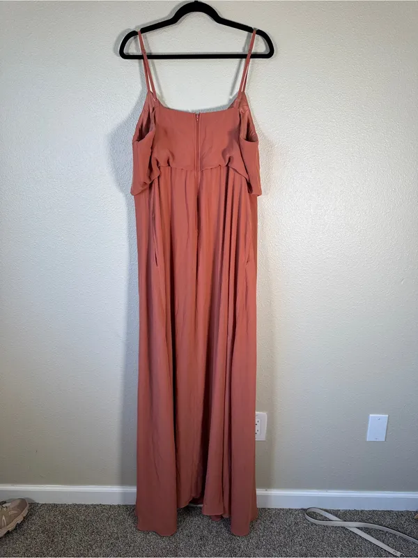 Birdy Grey Terracotta Maxi Bridesmaid Dress Womens 1X Formal Chiffon Classic - Image 3