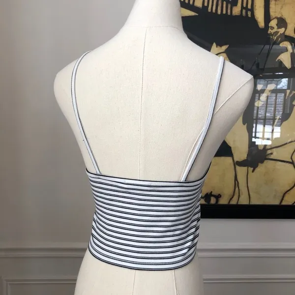 Aritzia Talula Black Stripe Crop Top Tank XS - Image 4
