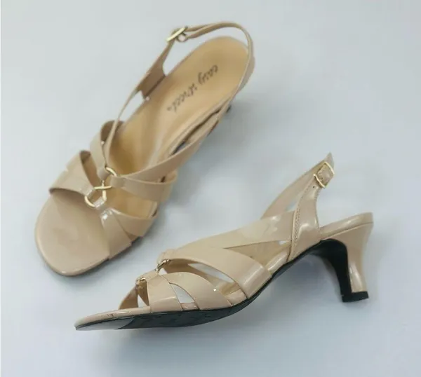 Easy Street Beige Strappy Heels - Image 7
