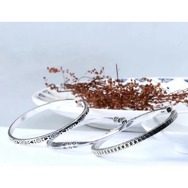 NEW Engraved 925‎ Sterling Silver Adjustable Cuff Bracelet - Image 5