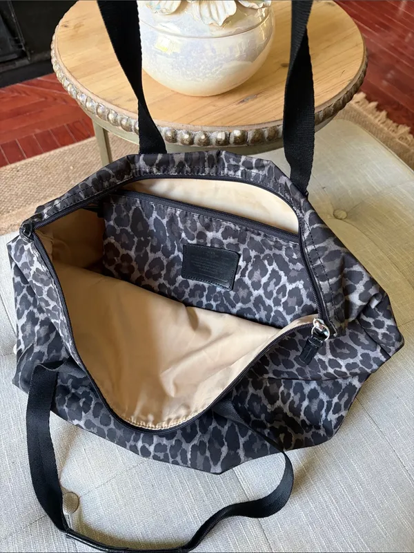 Coach Cheetah Ocelot Print Nylon Tote Small & Matching Pouch Wallet Rare - Image 6