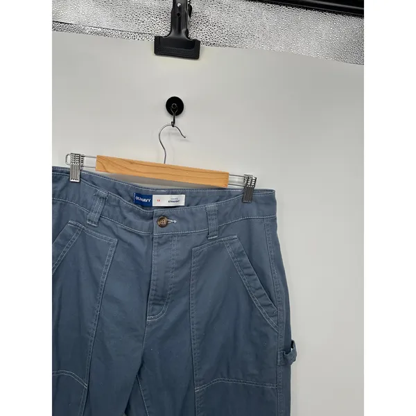 Old Navy‎ Blue Cargo Pants Women Sz 12 High Rise Straight Gorpcore Outdoors - Image 5