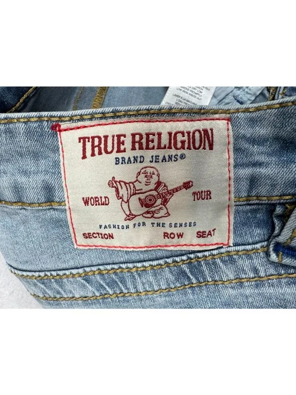 True Religion Billie Big T Jeans Mid Rise Straight Light Wash 206578 Women's 31 - Image 7