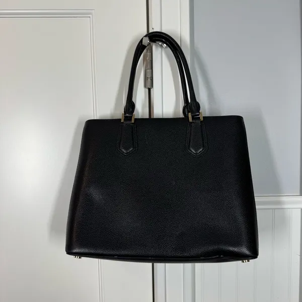 Michael Kors Adele Black‎ Pebbled Safiano Leather Satchel Handbag Purse - Image 3