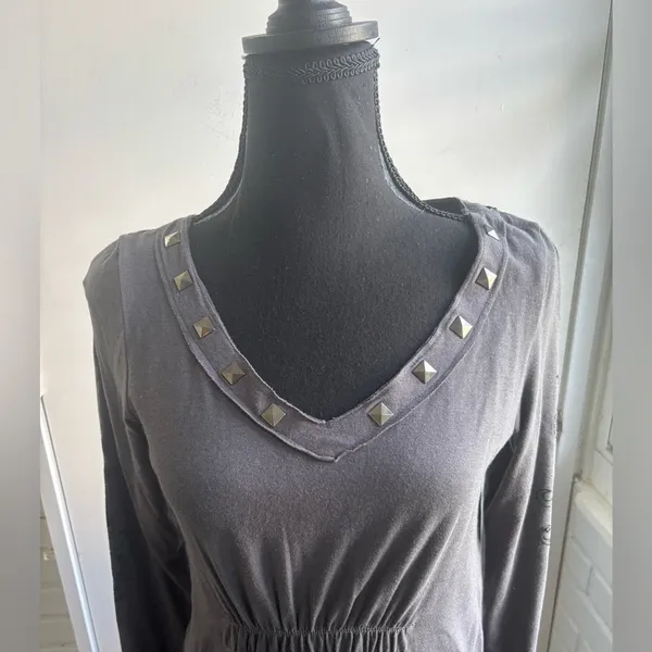 Ariat Y2K Studded Velvet‎ Dress XS goth vintage embellished layered - Image 2