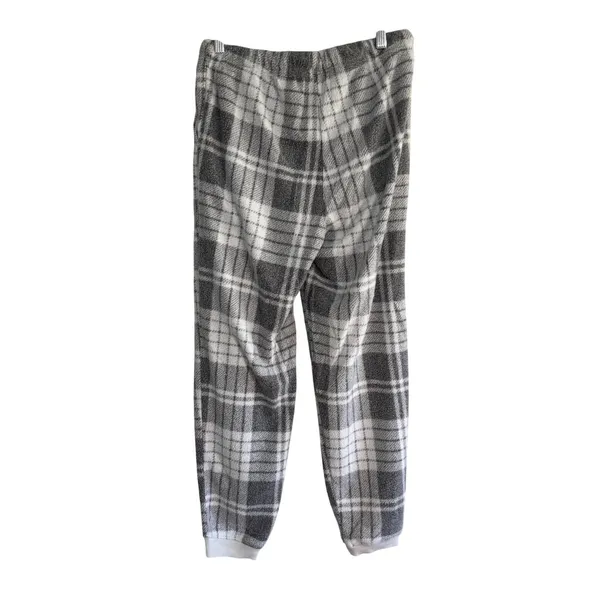 Aerie Plaid Pajama Jogger Pants Gray White Drawstring Lounge Sleepwear Small NEW - Image 11