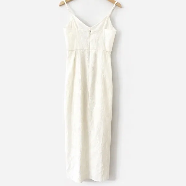 Lulus White Bodycon Midi Dress Small Lined Adjustable Strap Party Wedding Dress - Image 3