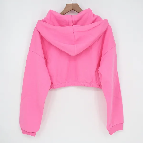 Naked Wardrobe Pink Cropped Elastic Hem Hoodie Sweatshirt XL - Image 6