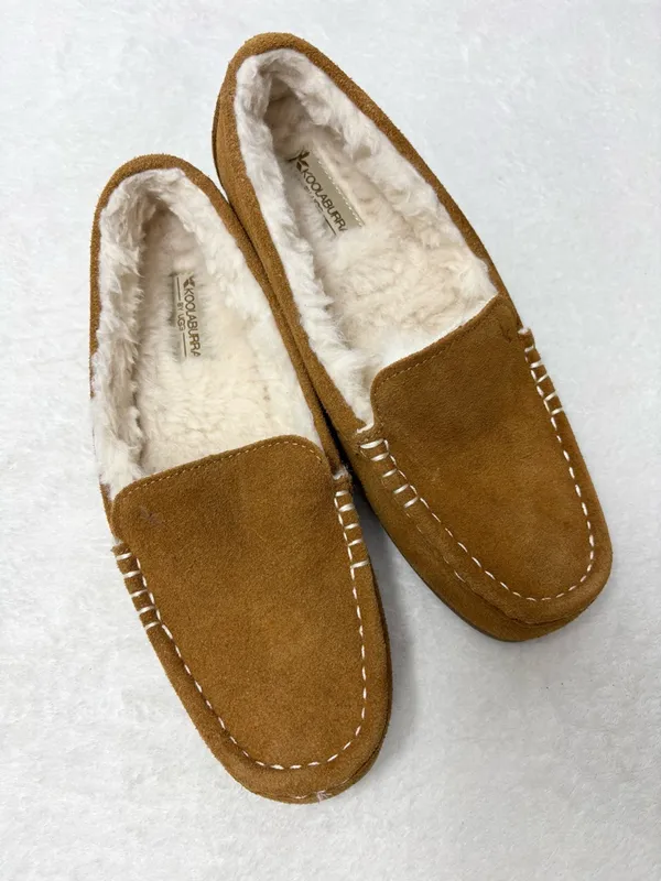 Koolaburra Chestnut Lezly Suede Moccasin Flats with Cream‎ Fur Lining Size 8 - Image 10