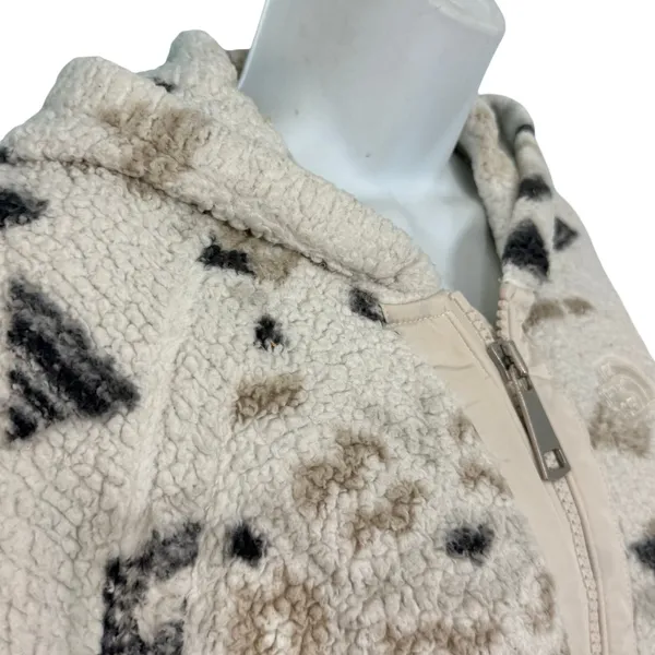 North Face Cream Black Aztec Pattern Fleece Full Zip Hoodie Jacket Women's sz S - Image 13