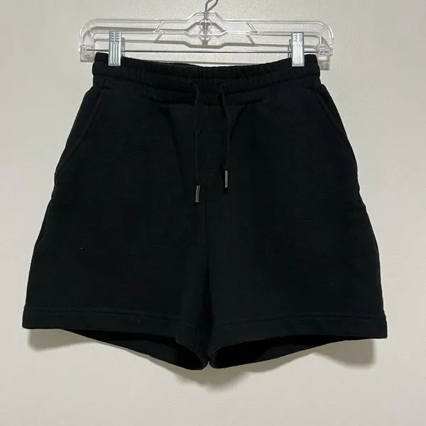 Sweaty Betty Black Essentials High‎ Waist Longline Sweat Shorts Size XS - Image 2