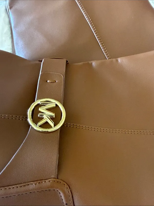 NEW Michael Kors Faux Leather Tall Riding Boot Logo SZ-11M Brown MK Logo - Image 8