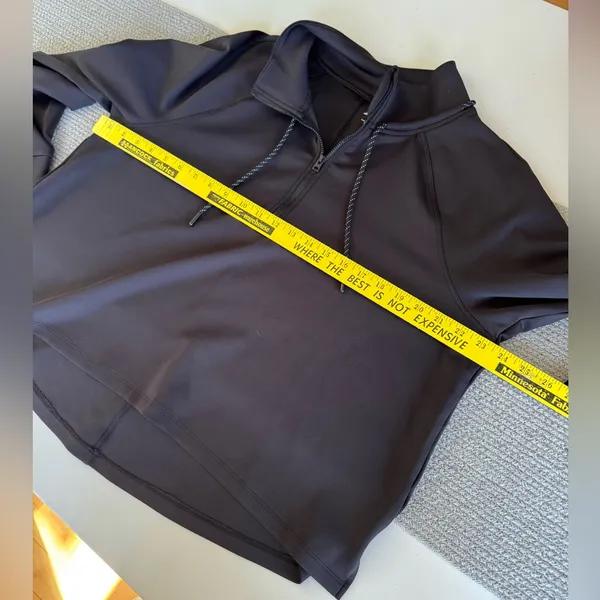 AVIA Black Scuba Cropped Funnel Neck Quarter Zip Top Sweatshirt Size Large - Image 9