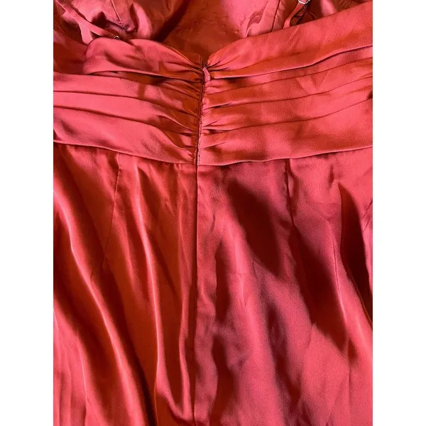 Azazie Eren ? Bronzer Satin Mermaid Full‎ Length Dress Custom Size A16 Rust Read - Image 8