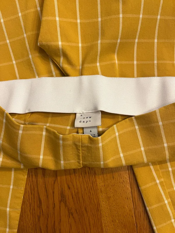 a new day Mustard Yellow Windowpane Plaid Pants - Image 2
