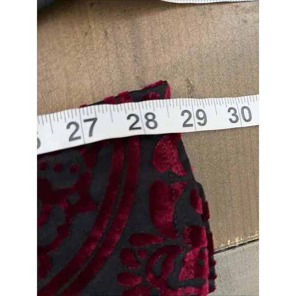 IC by Connie K Velvet Burnout Fringe Tunic Womens Size L Burgundy Boho Gothic - Image 9