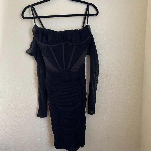 House of CB‎ Freyja black gathered corset dress size XS - Image 4