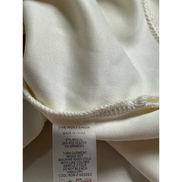 EUC Womens The Noli Shop modal cream short sleeve‎ tshirt front seam size M - Image 7