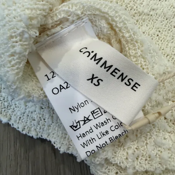 Commense Plush Ivory Casual Stretch Off Shoulder Knit Sweater Top XS - Image 5