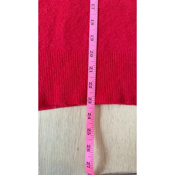J. Crew Red Crew Neck Wool Blend Pullover Sweater Bright Red Size Medium - Image 5