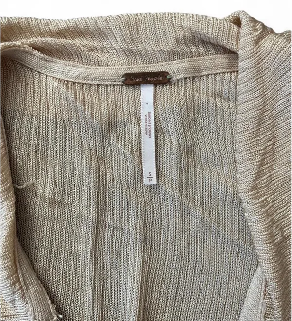 Free People Gold Bell Sleeve Button-Up Long-Sleeve Top - Image 4