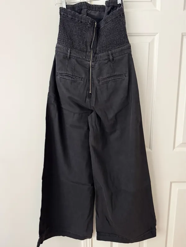 Anthropologie Pilcro Strapless Polished Wide-Leg Denim Jumpsuit, Size 4 - Image 12