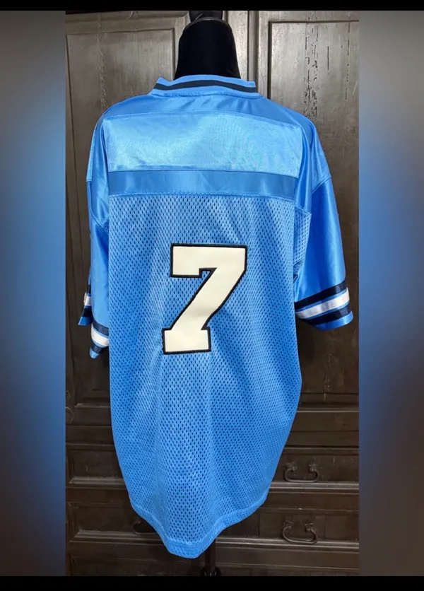 Property of Jerzees Athletic Dept. men’s Light Blue #7 jersey - Size Large. ***Refer to measurements. Gently warn & Excellent condition. Measurements approximately 25” from armpit to armpit x 30” long. Non-smoking home. Don’t like my price, make reasonable offer! And thank you for checking my closet. - Image 3