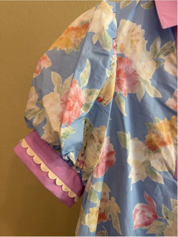 Women's Entro Floral Babydoll Mini Dress Size S Blue and Pink - Image 5