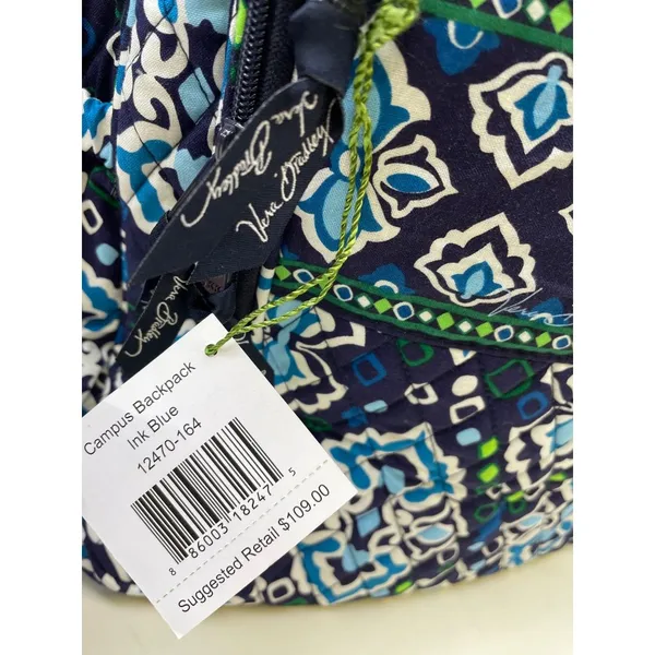 Vera Bradley Ink Blue Women's Floral Campus Backpack SKU 6098 - Image 3