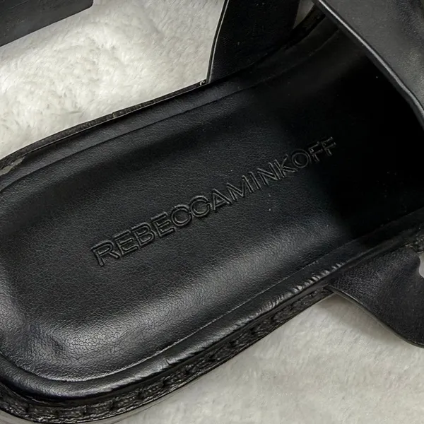 Rebecca‎ Minkoff Black Leather O-Ring Studded Thong Slide Sandals Womens 6M - Image 5