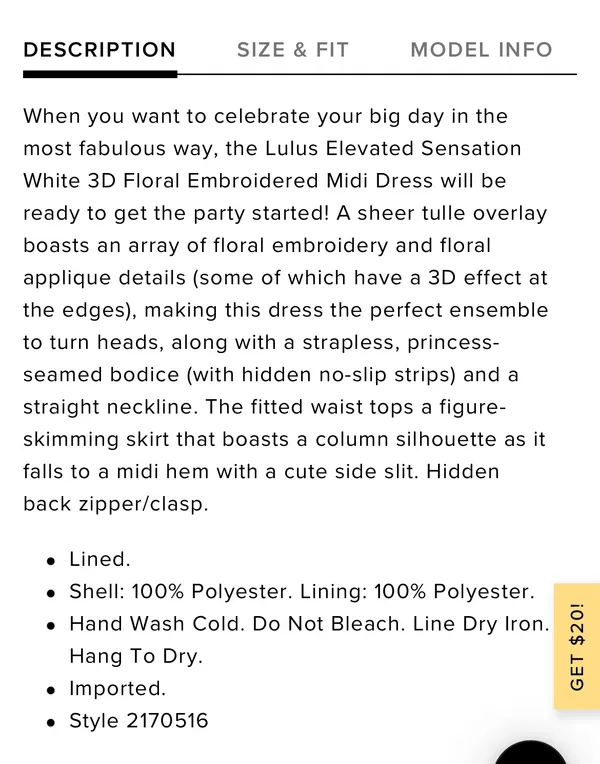 Lulus White 3D Embroidered Floral Dress - Image 2