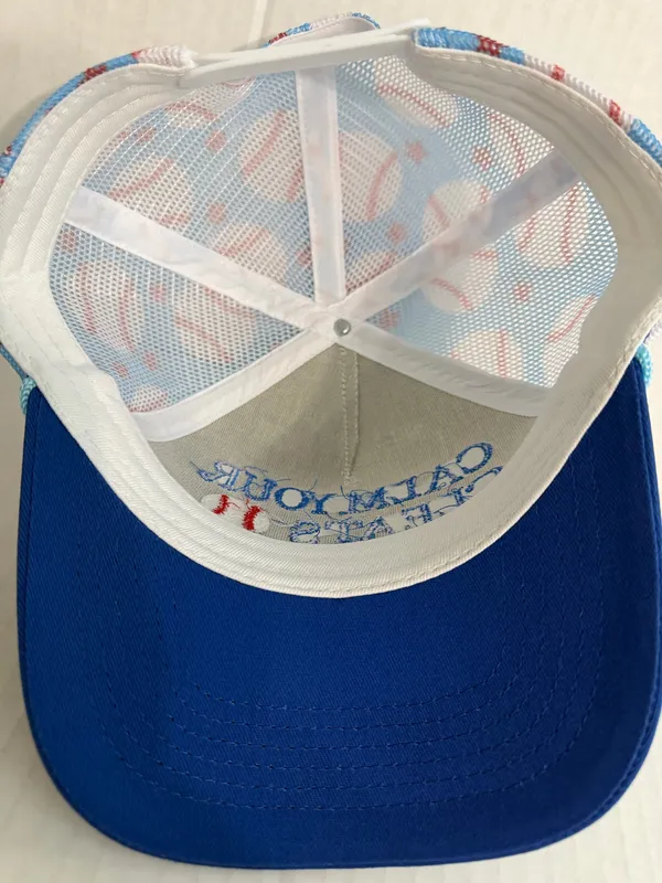 White and Blue 'Calm Your Cleats' Baseball Cap - Image 6