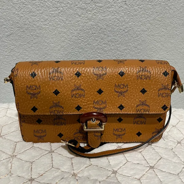 MCM Tan Logo Crossbody Bag‎ - Image 7
