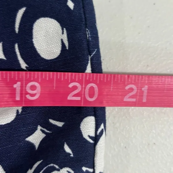 Boden Blue Circle Print Pencil Skirt‎ 8 Long 8L Cotton Linen Classic Preppy - Image 8