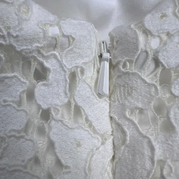 Bardot Adira Lace Mini Dress Orchid White Cream Ruffle Cocktail Party Sz M US 6 - Image 9