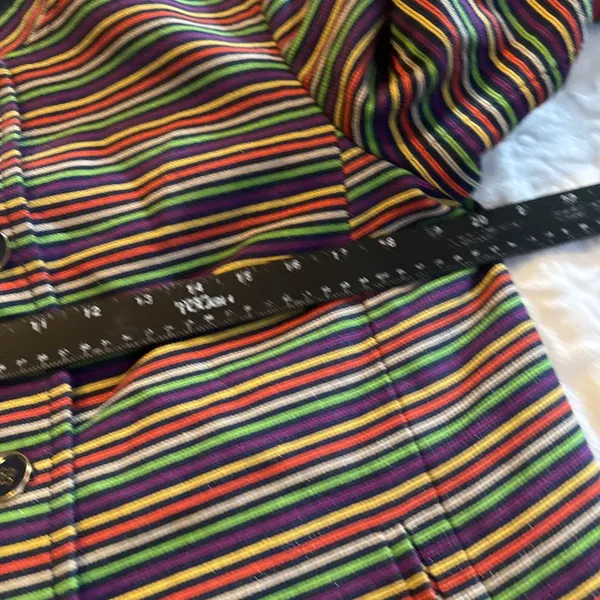Talbot's Multicolor striped Long Sleeve Button Front Mandarin Collar Blazer 12 - Image 9