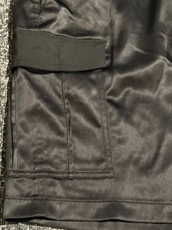 Womens Sz10 NWT White House Black Market black satin utility mini skirt - Image 4