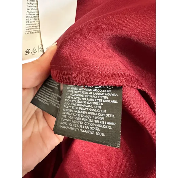 H&M Divided Mini‎ Dress Sleeveless Square Neck Maroon L NEW - Image 5
