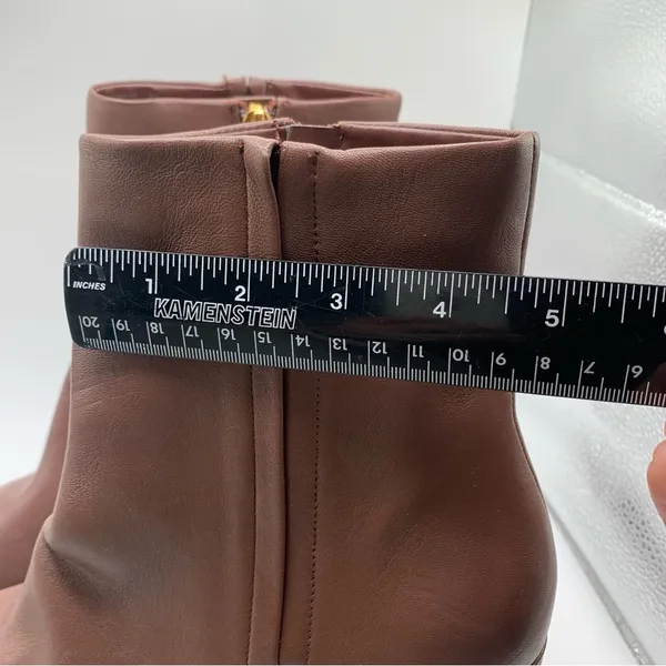 NWOB Cole Haan Womens Chrystie Square Toe Bootie brown leather heel size9B 1299 - Image 3