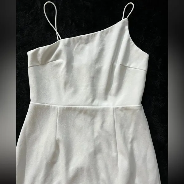 Lulus Party for Two Ivory‎ Asymmetrical Bodycon Mini Dress White Size Medium - Image 2